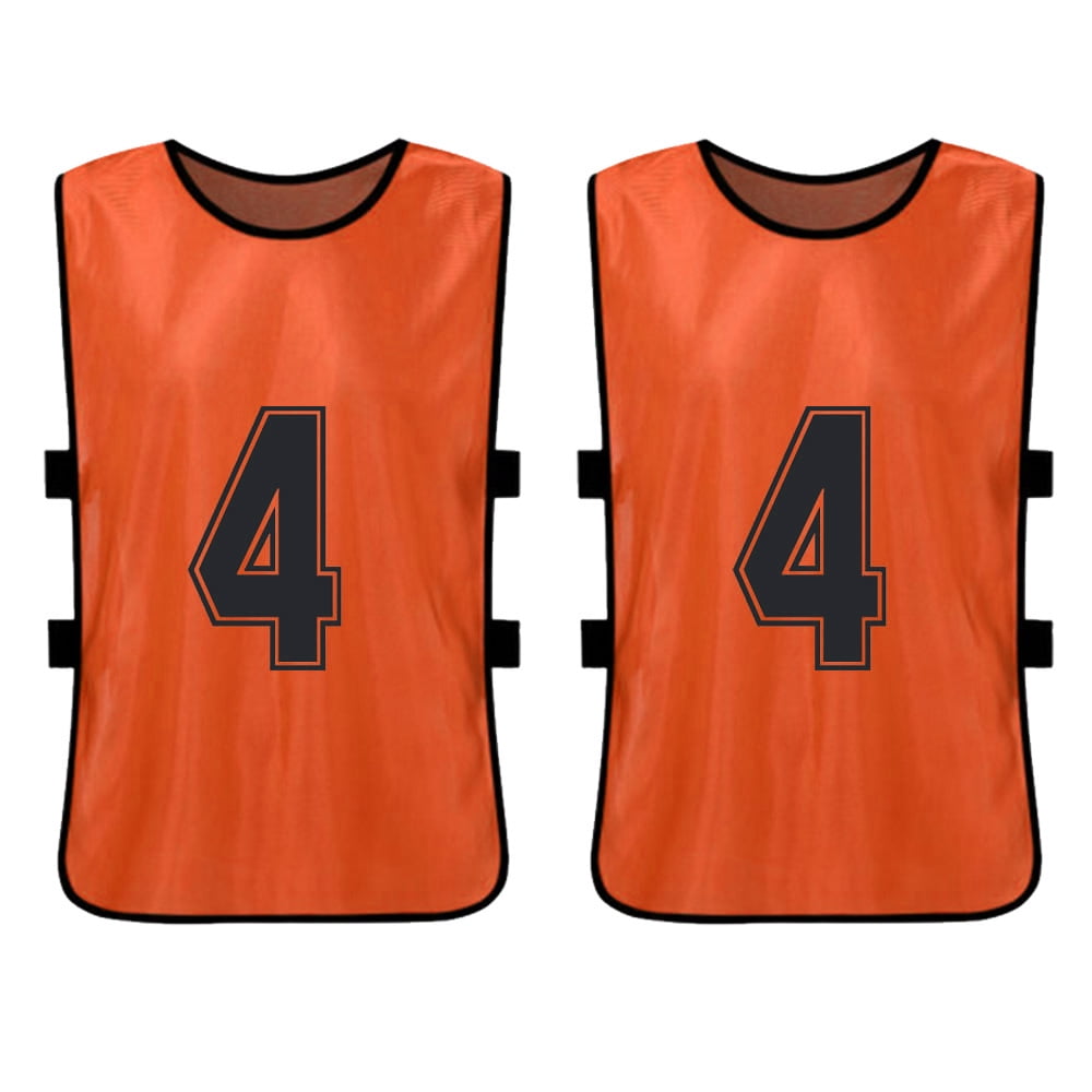 Mixfeer 12PCS Kid's Football Pinnies Quick Drying Soccer Jerseys Youth Scrimmage Basketball Team Training Numbered Bibs Practice Vest