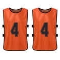 thumbnail image 3 of Tignapoo 12-Pack Adult Reversible Team Vests with Numbers 1-12 - Breathable Sports Jerseys in Orange, Perfect for Football and Basketball Practice, 3 of 7