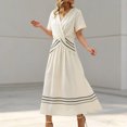 thumbnail image 2 of SONXAHE Twist Waist Midi Dress for Women Short Sleeve Daily Long Dress, 2 of 4