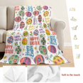 thumbnail image 5 of Happy Easter Blanket Soft Cozy Warm Throw Blanket for Couch, Plush Fuzzy Flannel Fleece Blankets for Sofa, Spring Colorful Easter Eggs Floral Watercolor Bed Blankets Gifts for Men, 32"x48", 5 of 9