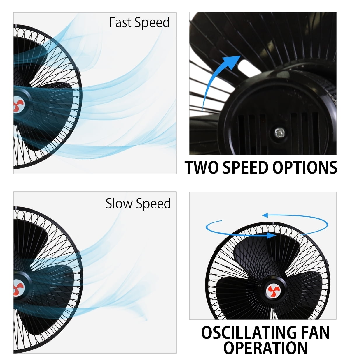 Koolatron 12V Oscillating Fan with Adjustable Neck and Non-Slip Clip