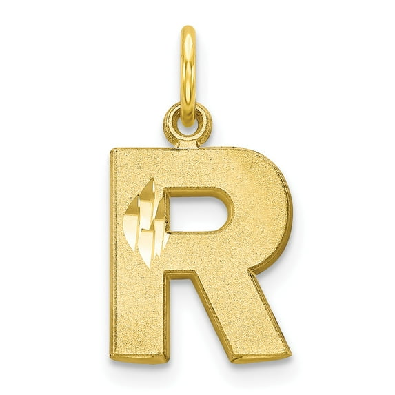 10k Initial R Charm in 10k Yellow Gold