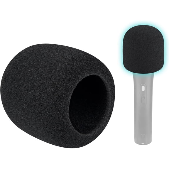 SOULWIT 2Pcs Microphones Pop Filter for Audio-Technica ATH ATR2100x-USB Cardioid Dynamic, Protective Mic Cover Windscreen Foam - Black