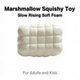 thumbnail image 2 of Marshmallow Squishy Toy with Slow Rising Soft Foam and Textured Grid Design, Single Piece, White, for Adults and Kids, Relaxation Sensory Squeeze Toy, 2 of 3