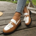 thumbnail image 3 of HEWUQI Women's Slip on Boat Shoes Platform Lace up Lightweight Suede Loafers Round Toe Soft Sole Clogs Comfortable Casual Walking Sneakers d-Brown Size 8.5, 3 of 7