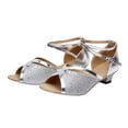 thumbnail image 2 of JAJAHO Girls Latin Dance Shoes Suede Sole Ballroom Performance Dance Buckle Low Heels Tango Footwear For Kids 4-12 Years Stylish Shoe, 2 of 7