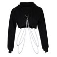 thumbnail image 1 of Elegante con capucha corta de informal con cadena de metal para L Zulema Sudaderas con capucha para mujeres, 1 of 8