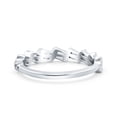 thumbnail image 6 of Half Eternity Rope Ring Wedding Engagement Band Baguette Shape 925 Sterling Silver, 6 of 7