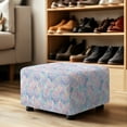 thumbnail image 4 of Xixirimido Rose Floral Gradient Color Pattern Ottoman Cover Rectangle Stretch Footrest Stool Cover for Storage Ottoman, Foot Stool Slipcover Protector with Nonslip Elastic Bottom,Large, 4 of 7