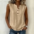 thumbnail image 5 of Womens Summer Tank Tops, Sleeveless Shirts for Women Casual Solid Color Button Down Dressy Blouses Mothers Gifts, 5 of 6