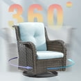 thumbnail image 5 of MeetLeisure 1 PCS Outdoor Swivel Rocker Patio Chair, Wicker Furniture with High Back, Deep Seating, Wide Armrest, Thick Cushions for Deck Porch, Sky Blue, 5 of 11