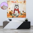 thumbnail image 4 of Happy Thanksgiving Siberian Husky with Turkey Pumpkins Autumn Vibes Tapestry Husky Dog Lover Gifts Wall Hanging Backdrop Home Decor - 12018, 4 of 5