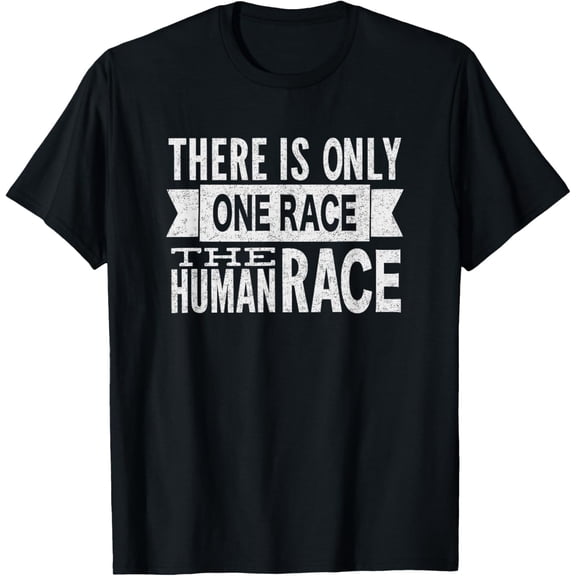 t-shirt There is Only One Race, the Human Race - Baha'i clothing T-ShirtMen and women can wear, black T-shirts, gifts. Age: M,L,XL 2XL, 3XL, 4XL