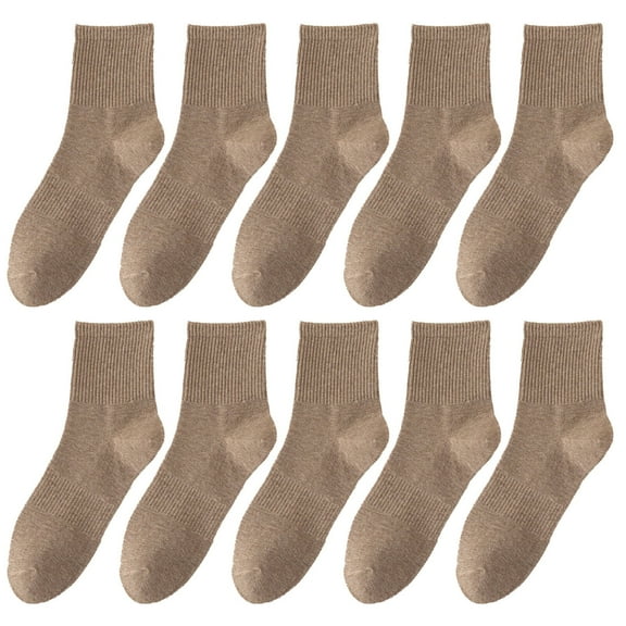 TELOLY 5Pairs Mens Ankle Socks9-13Mens Ankle Socks Size 9-11 Men's Socks ,Khaki