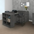 thumbnail image 2 of Regency Legacy Stand Up Lateral File/ 3 Desk Quad with Bookcase End- Ash Grey, 2 of 5
