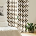 thumbnail image 3 of Ambesonne Vintage Window Curtains, Simplistic Argyle Pattern, Each 28" W x 84" L, Chocolate Sand Brown, 3 of 5
