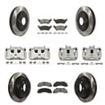 thumbnail image 1 of Transit Auto Front Rear Disc Brake Coated Caliper Drilled Slotted Rotors and Semi-Metallic Pads Kit (10Pc) for Car Ford F-150 KCD-100419S, 1 of 11