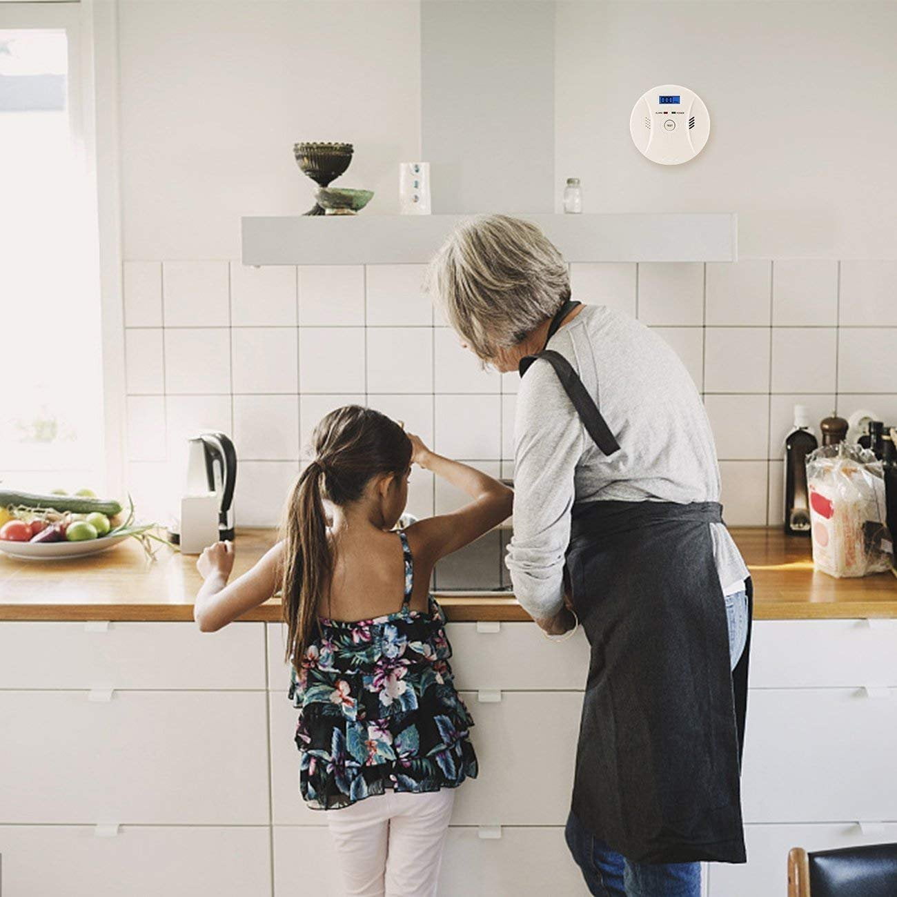 Buy 2 in 1 LCD Display Carbon Monoxide & Smoke Combo Detector Battery