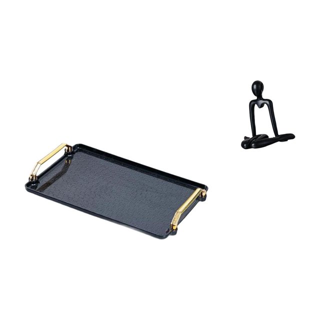 Bandeja para servir,Bandeja para servir con asas para guardar cosméticos,Figura de escritorio,Escultura abstracta de pensador para decoración de oficina y hogar.,Figura decorativa de