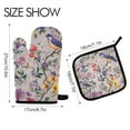 thumbnail image 2 of Yayeee Oven Mitts and Pot Holder Set of 2 Heat Resistant Kitchen Gloves Baking Hot Pad, Purple Floral Pattern, 2 of 5