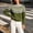 02-Green, variant on QSAWXQZ Women's Crewneck Sweater Long Sleeve Color Block Fair Isle Jacquard Pullover Casual Knit Top S