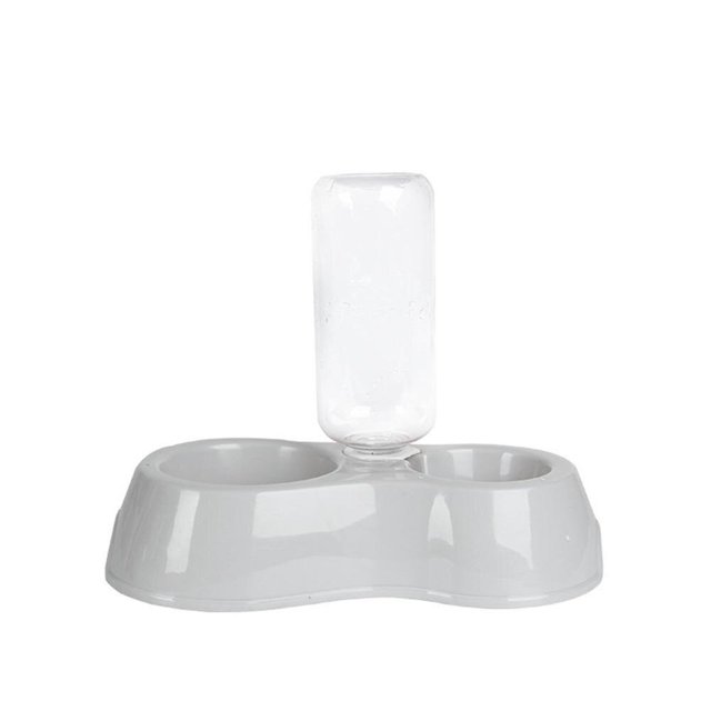 Pet Automatic Water Dispenser With Drinking Bottle Dog Cat Double Bowl Water Fountain For Eating Drinking He Qiyong unisex