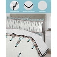 thumbnail image 3 of Quilts Queen Size Bedding Set, Teal Black Boho Reversible Summer Quilt 3 Pieces, Vintage Ethnic Tribe Abstract Art Retro Lightweight Bedspreads Coverlets with 2 Pillow Shams for All Seasons, 3 of 5