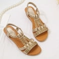 thumbnail image 6 of Anuirheih Bohemian Women Flats Wedge Heel Open Toe Comfortable Shoes Roman Sandals Sandals Women (Gold), 6 of 8