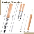 thumbnail image 4 of 5 Pcs Straw Hole Puncher Set for Plastic Lids, Stainless Steel Drink Preparation Tool, Wooden Handle, Includes Stirrer and Cleaning Brush for Home Bars, Lemonade Stands, 4 of 5