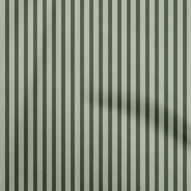 oneOone Cotton Poplin Dark Green Fabric Stripes Craft Projects Decor Fabric Printed By The Yard 56 Inch Wide