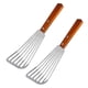 thumbnail image 1 of 2x Stainless Steel Fish Spatula Turner, Wood Handle Fish Spatula, Slotted Turner, Kitchen Spatula F SZRH A-G, 1 of 5