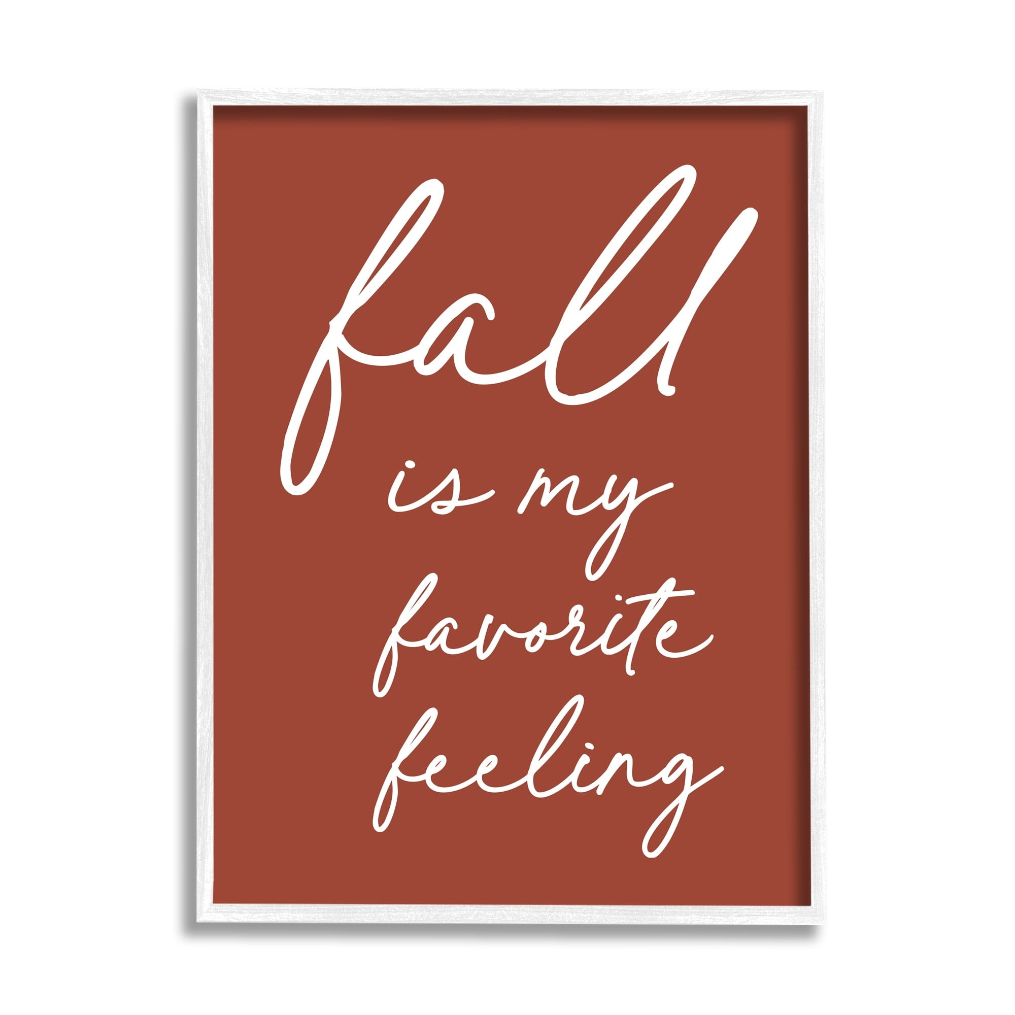 Fall Favorite Feeling Seasonal Autumn Calligraphy Phrase Inspirational Graphic Art Framed Art Print Wall Art