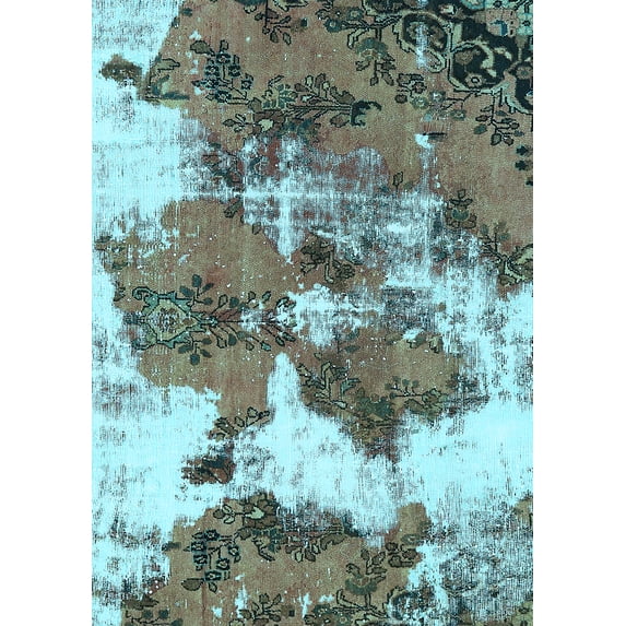 Ahgly Company Indoor Rectangle Abstract Light Blue Modern Area Rugs, 2' x 4'