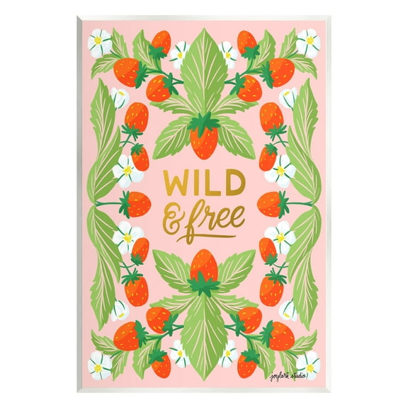 Stupell Industries Wild & Free Strawberries Food & Beverage Painting Unframed Art Print Wall Art, 13 x 19