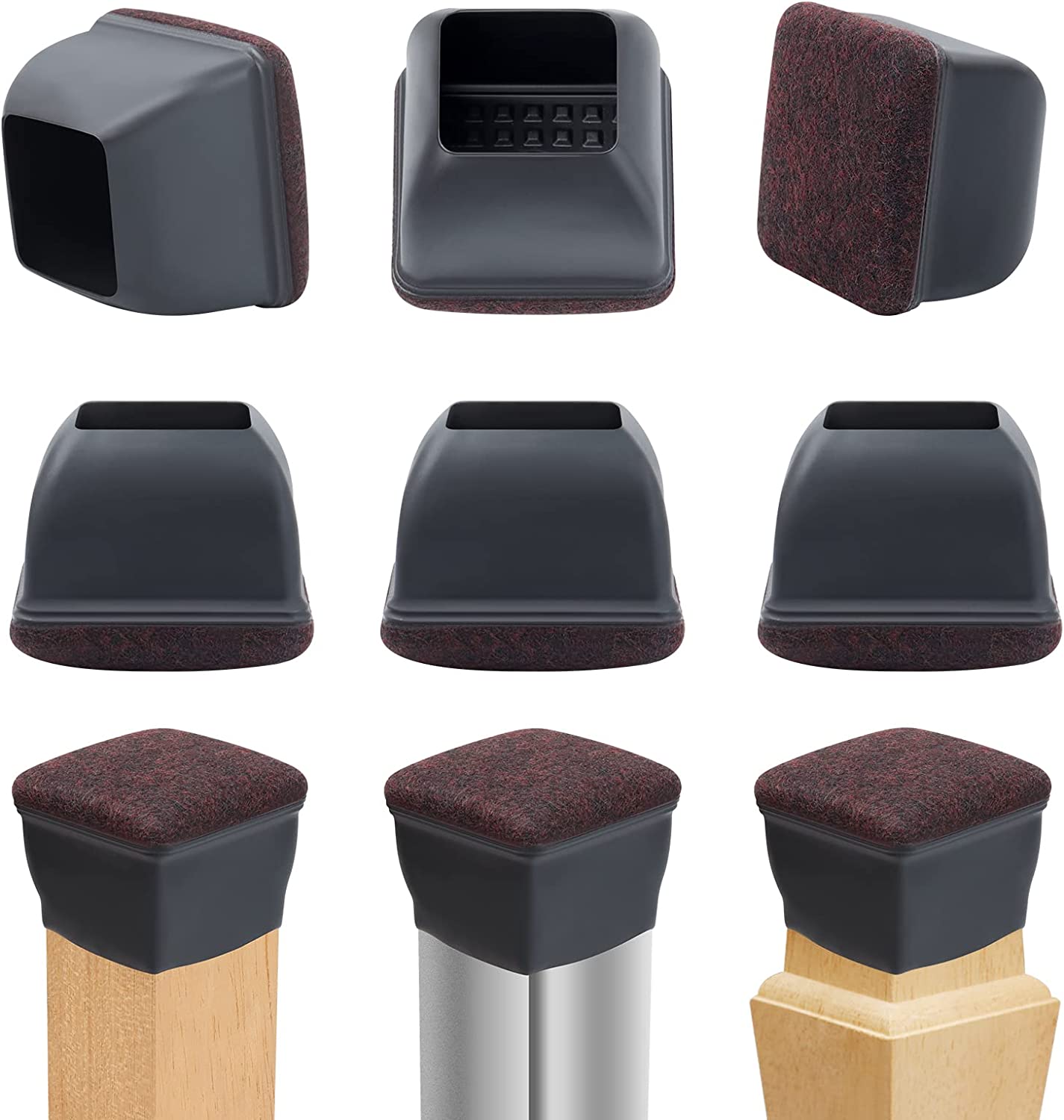 Super Sliders 7/8" Round Rubber Tip Chair Leg Cap Floor Protection Pad