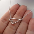 thumbnail image 2 of Sterling Silver Sideways Heart Necklace, 18" Chain, 2 of 5