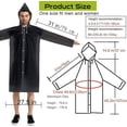 thumbnail image 2 of Rungopro Rain Coats (2 Pack) - Reusable EVA Rain Ponchos for Adults Rain Jackets Raincoats for Men Women, Black, 2 of 6