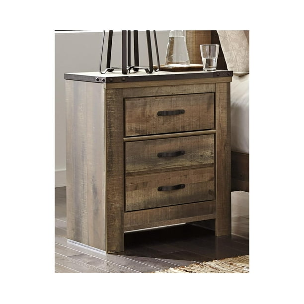 Signature Design by Ashley - Trinell USB Brown Two Drawer Night Stand