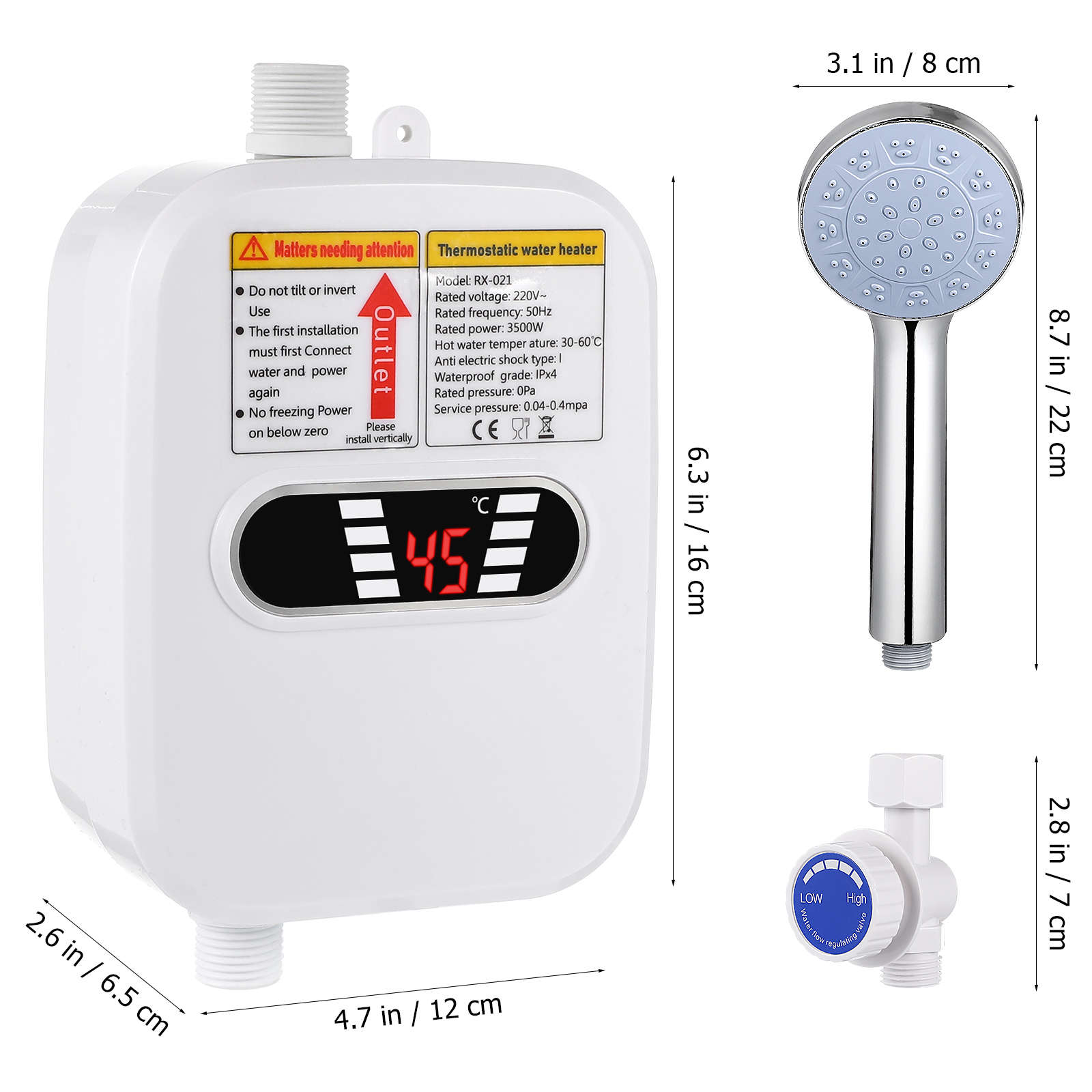 Instantaneous Tankless Water Heater, Small Mini 110V Constant Temperature  Heating for Bathroom, LCD Screen White 3500w - Walmart.com