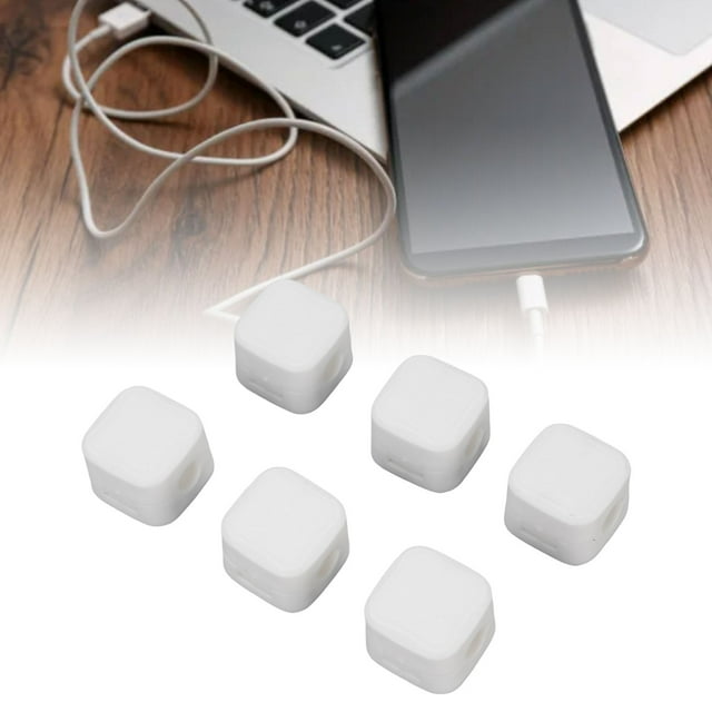 6pcs Magnetic Cable Clips, Cord Holder with Magnetic Design, for Cable Organizer and Management