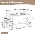 thumbnail image 3 of UHOMEPRO Twin over Twin Metal Bunk Bed with Storage Shelves and Drawers, LED Lights, Guardrails and Ladder, No Box Spring Needed for Boys Girls, White, 3 of 6