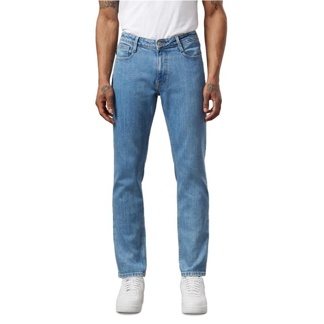 Frank & Oak Mens Classic Slim Fit Jeans, Blue, 36W x 34L