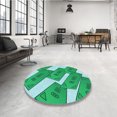 thumbnail image 4 of Ahgly Company Machine Washable Indoor Square Transitional Lime Mint Green Area Rugs, 8' Square, 4 of 7