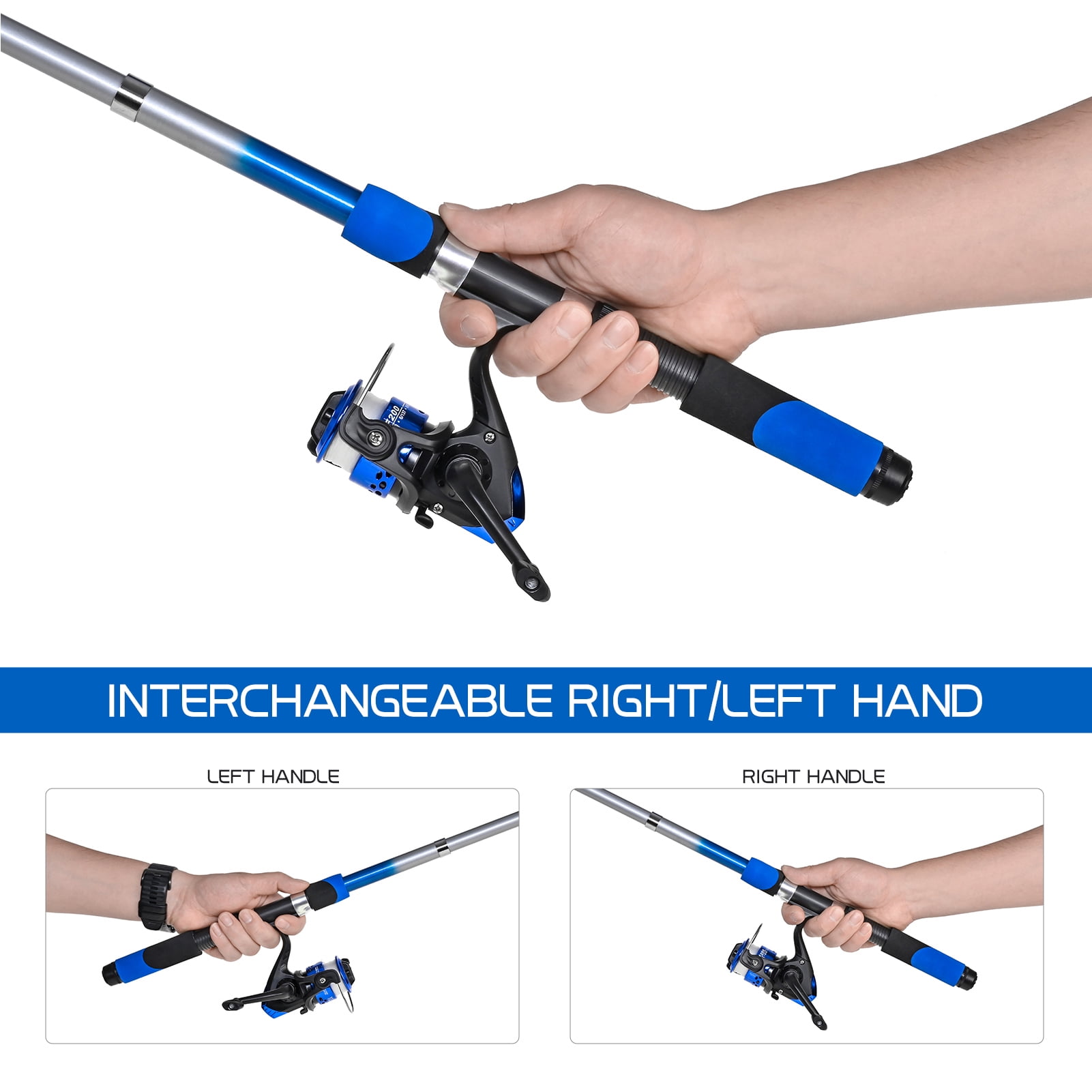 Fishing Lixada Fishing Tackle Set With 2.1m Telescopic Fiberglass Fishing Sea Rod  Fishing Reel Fishing Baits Hooks Fishing Bag Kit Seawater Freshwater Suits Professional