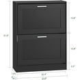 thumbnail image 2 of Small Shoe Storage Cabinet Black, Slim Shoe Rack Entryway, Narrow Shoe Organizer 2 Flip-Drawers for Front Door Entrance Hallway,, 2 of 9
