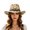 Beige, variant on Western Cowboy Boho Sun Hat For Outdoor Beach Seaside Travel Wide Brim Fedora Beige Beige