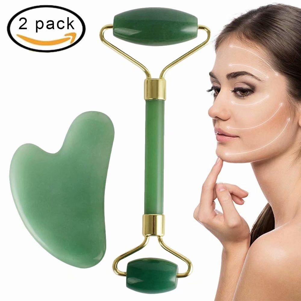 Jade Roller for Face, AntiAging Massage Facial Roller 100 Natural