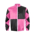 thumbnail image 3 of MSemis Mens Varsity Jackets Outerwear Horse Racing Coat Racer Streetwear Uniforms Costume Pink M, 3 of 7