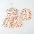 thumbnail image 3 of ATOGUTA Tutu Dresses for Toddler Girls Sleeveless Floral Princess Dress Hat Outfits Orange, Sizes 1T-5T, 3 of 5