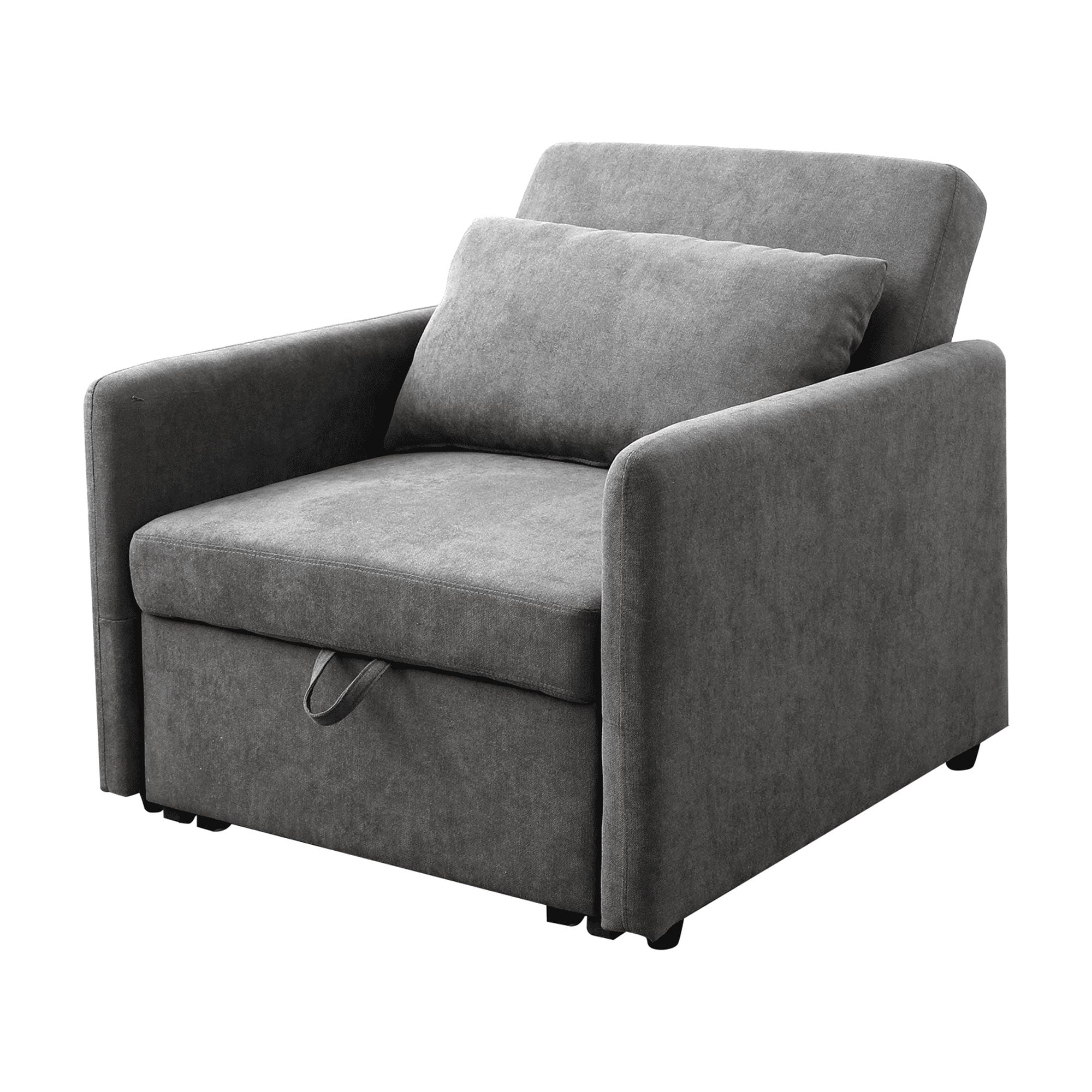MAYEERTY 36" Modern Upholstered Lint Convertible Sofabed Armchair - Quick-Fold Design for Living Room, Gray
